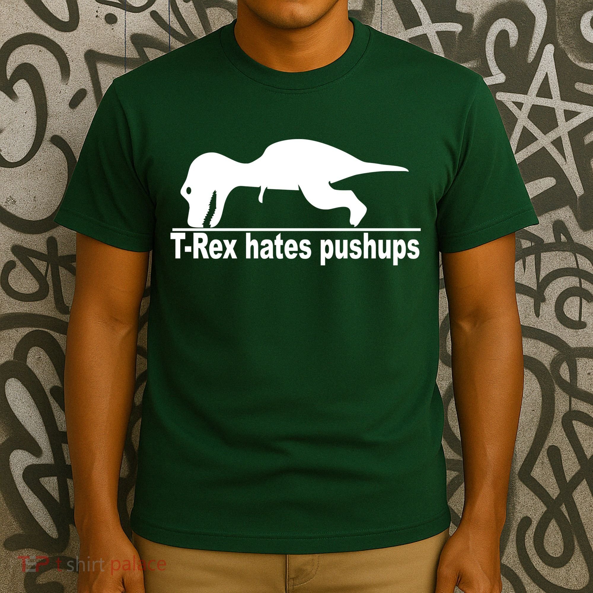 TRex Hates Pushups Funny T-Shirt