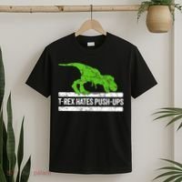 TRex Hates PushUps Dinosaur Funny Gym Push Ups T-Shirt thumb 2