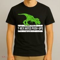 TRex Hates PushUps Dinosaur Funny Gym Push Ups T-Shirt thumb 3