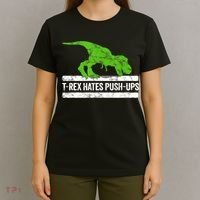 TRex Hates PushUps Dinosaur Funny Gym Push Ups T-Shirt thumb 4