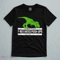 TRex Hates PushUps Dinosaur Funny Gym Push Ups T-Shirt thumb 5