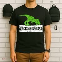 TRex Hates PushUps Dinosaur Funny Gym Push Ups T-Shirt thumb 6