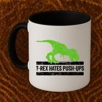 TRex Hates PushUps Dinosaur Funny Gym Push Ups Coffee Mug thumb 2