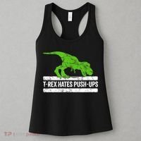 TRex Hates PushUps Dinosaur Funny Gym Push Ups Women's Tank Top thumb 3