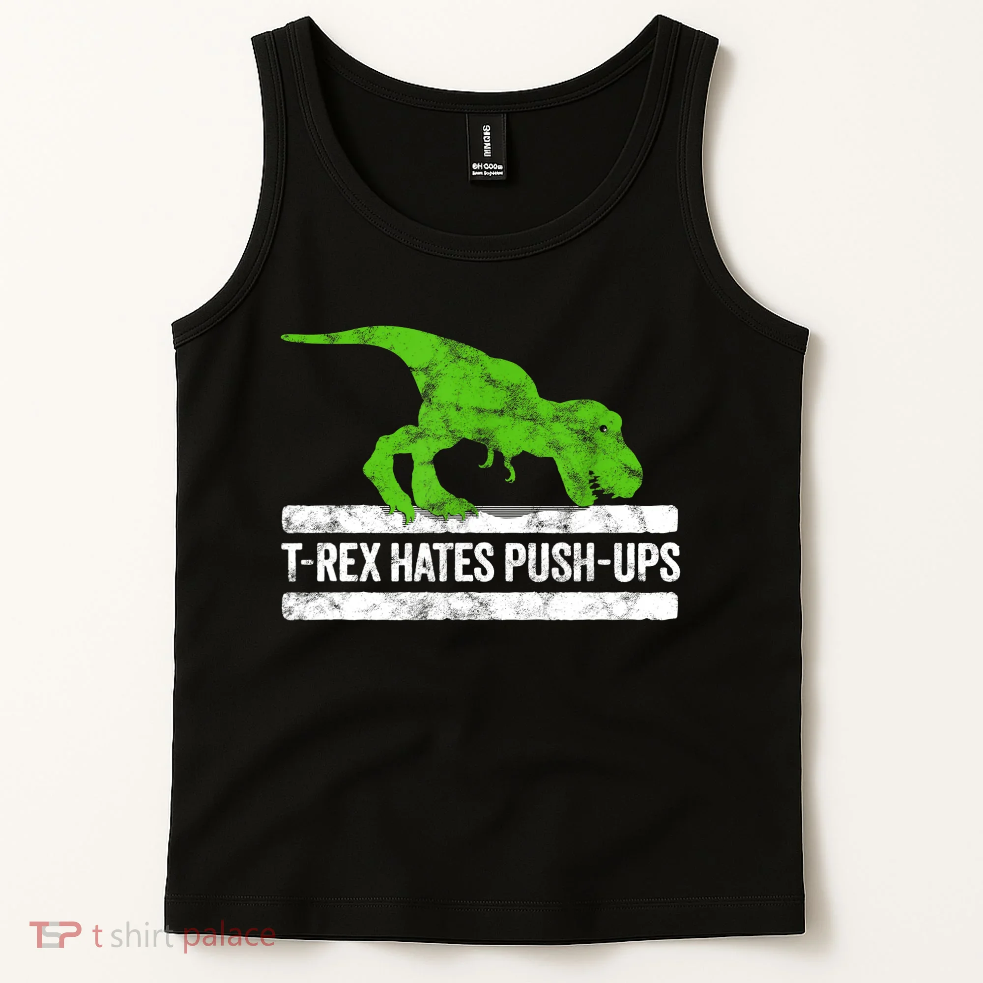 TRex Hates PushUps Dinosaur Funny Gym Push Ups Tank Top