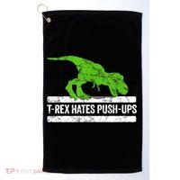 TRex Hates PushUps Dinosaur Funny Gym Push Ups Golf Towel thumb 0