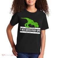 TRex Hates PushUps Dinosaur Funny Gym Push Ups Kids T-Shirt thumb 2