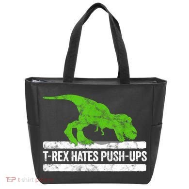 TRex Hates PushUps Dinosaur Funny Gym Push Ups Tote Bag