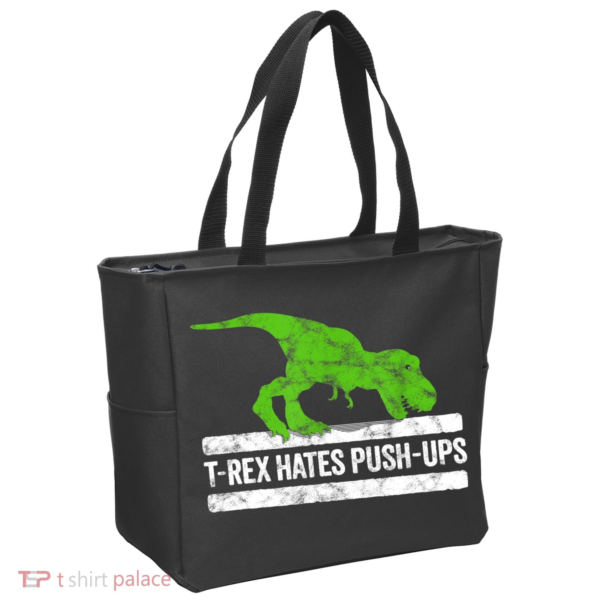 TRex Hates PushUps Dinosaur Funny Gym Push Ups Tote Bag