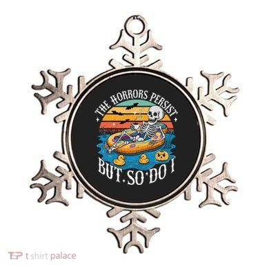 The Horrors Persist But So Do I Humor Skeleton Coffee Lover Ornament