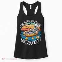 The Horrors Persist But So Do I Humor Skeleton Coffee Lover Women's Tank Top thumb 0