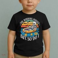 The Horrors Persist But So Do I Humor Skeleton Coffee Lover Toddler T-Shirt thumb 2