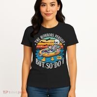 The Horrors Persist But So Do I Humor Skeleton Coffee Lover Women's T-Shirt thumb 4