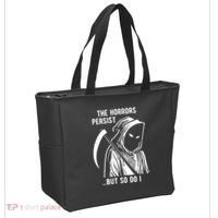 The Horrors Persist But So Do I Funny Tote Bag thumb 2