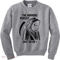 The Horrors Persist But So Do I Funny Kids Sweatshirt thumb 0