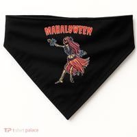 Tropical Halloween Party Mahaloween Hula USA-Made Doggie Bandana thumb 0