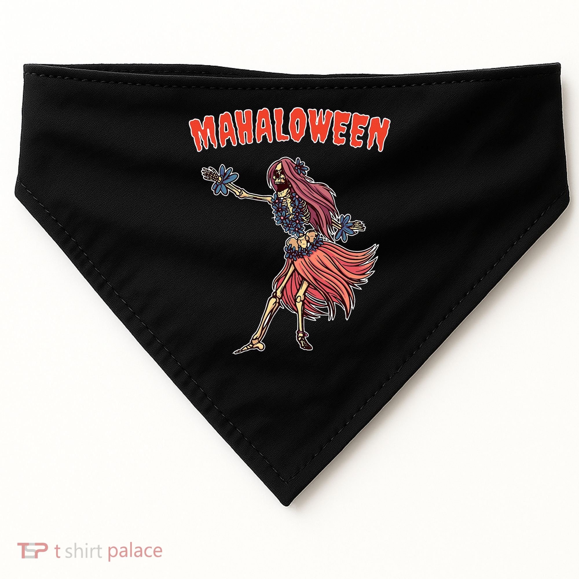 Tropical Halloween Party Mahaloween Hula USA-Made Doggie Bandana