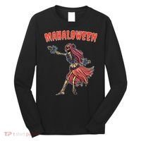 Tropical Halloween Party Mahaloween Hula Long Sleeve Shirt thumb 0