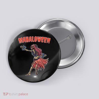 Tropical Halloween Party Mahaloween Hula Button