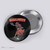 Tropical Halloween Party Mahaloween Hula Button thumb 0