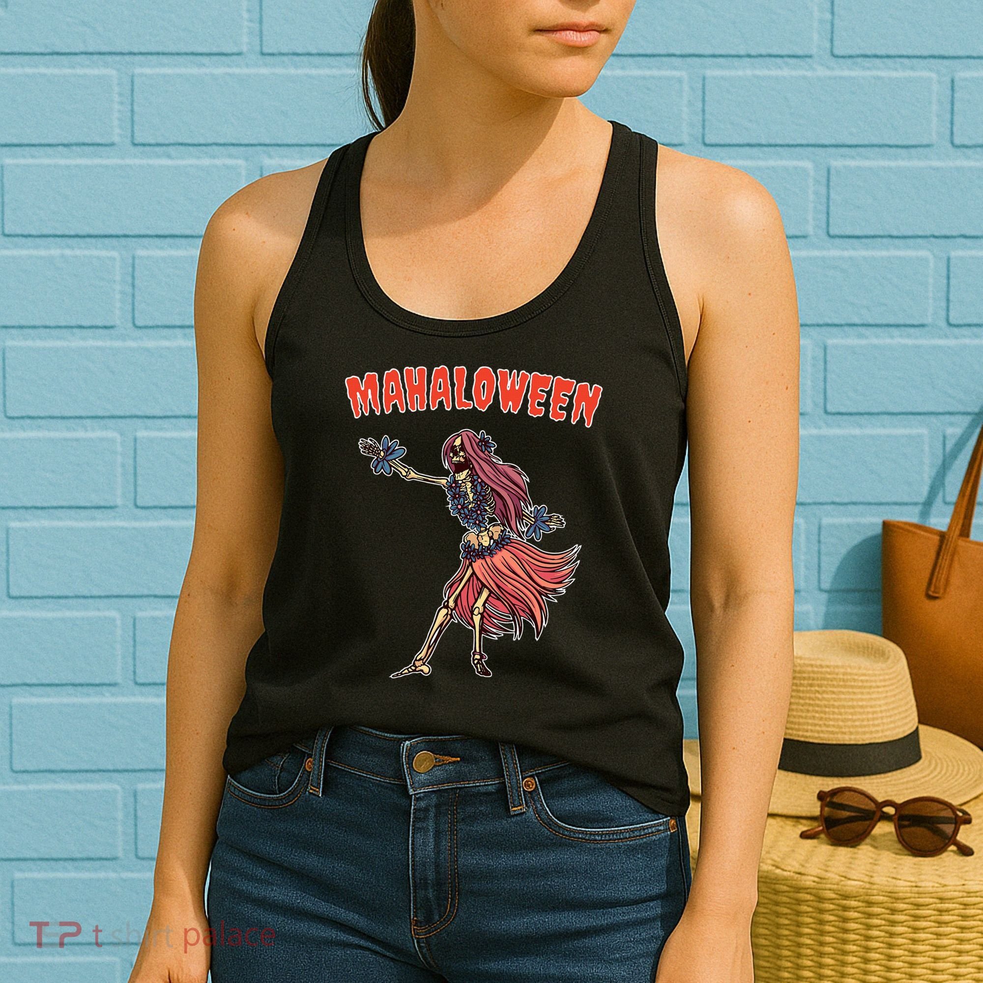 Tropical Halloween Party Mahaloween Hula Women's Tank Top