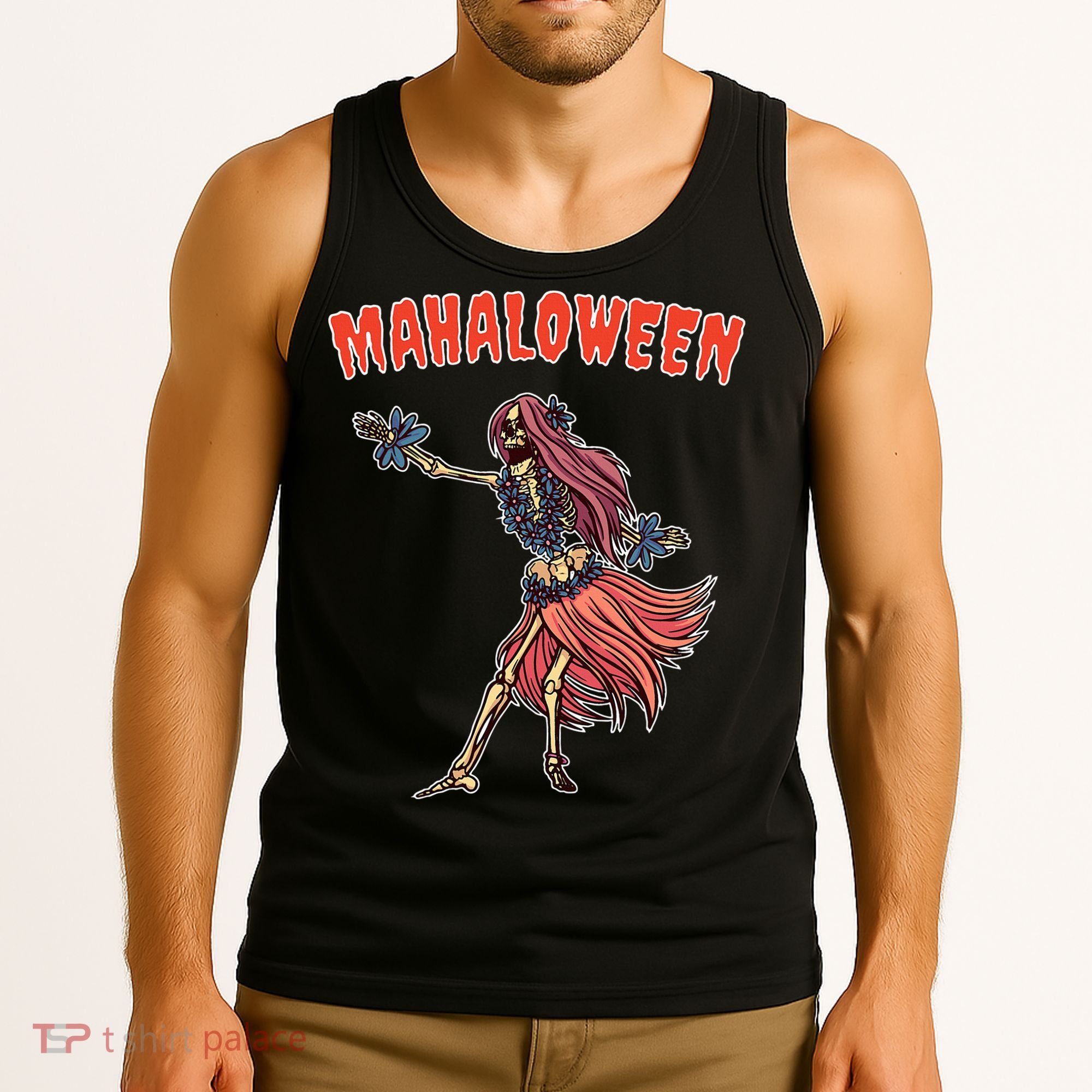 Tropical Halloween Party Mahaloween Hula Tank Top