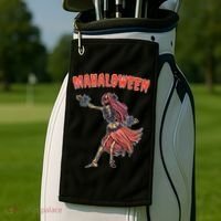 Tropical Halloween Party Mahaloween Hula Golf Towel thumb 2