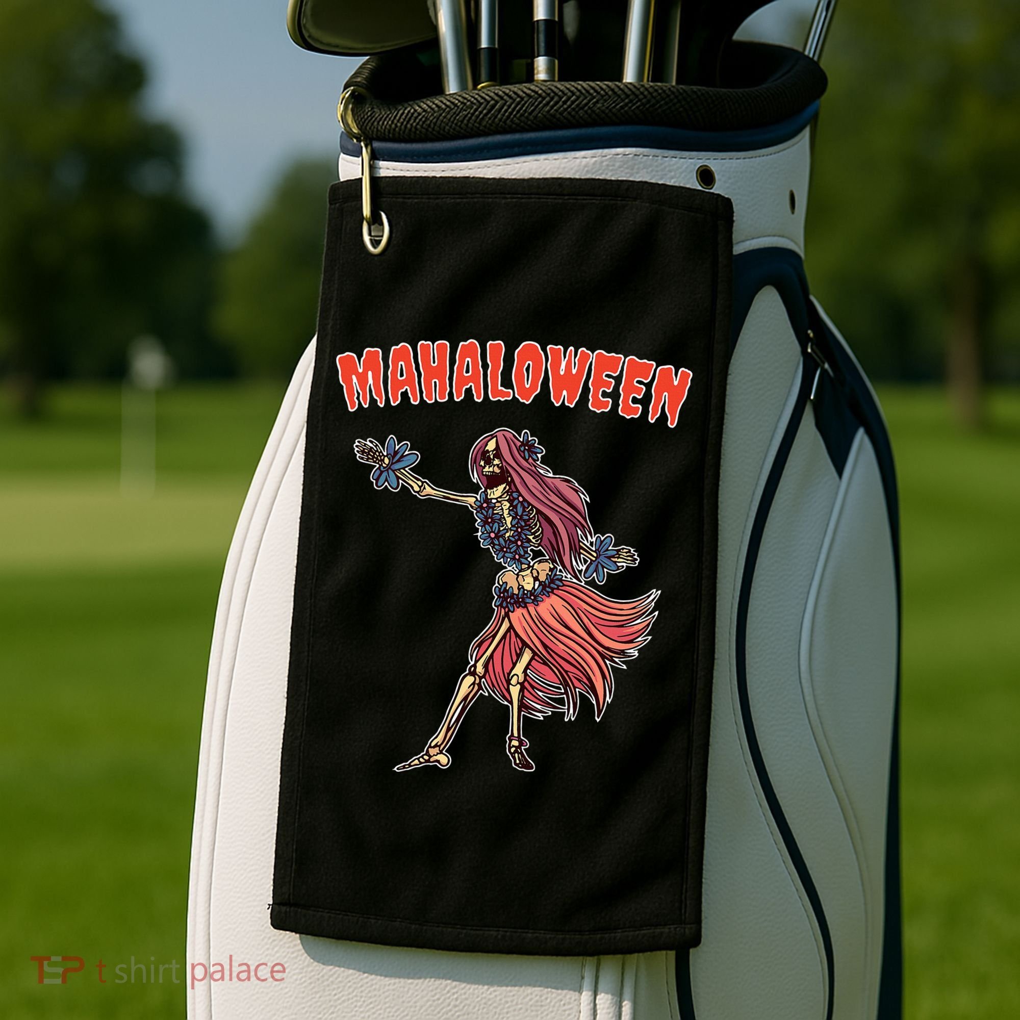 Tropical Halloween Party Mahaloween Hula Golf Towel