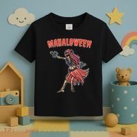 Tropical Halloween Party Mahaloween Hula Toddler T-Shirt thumb 3