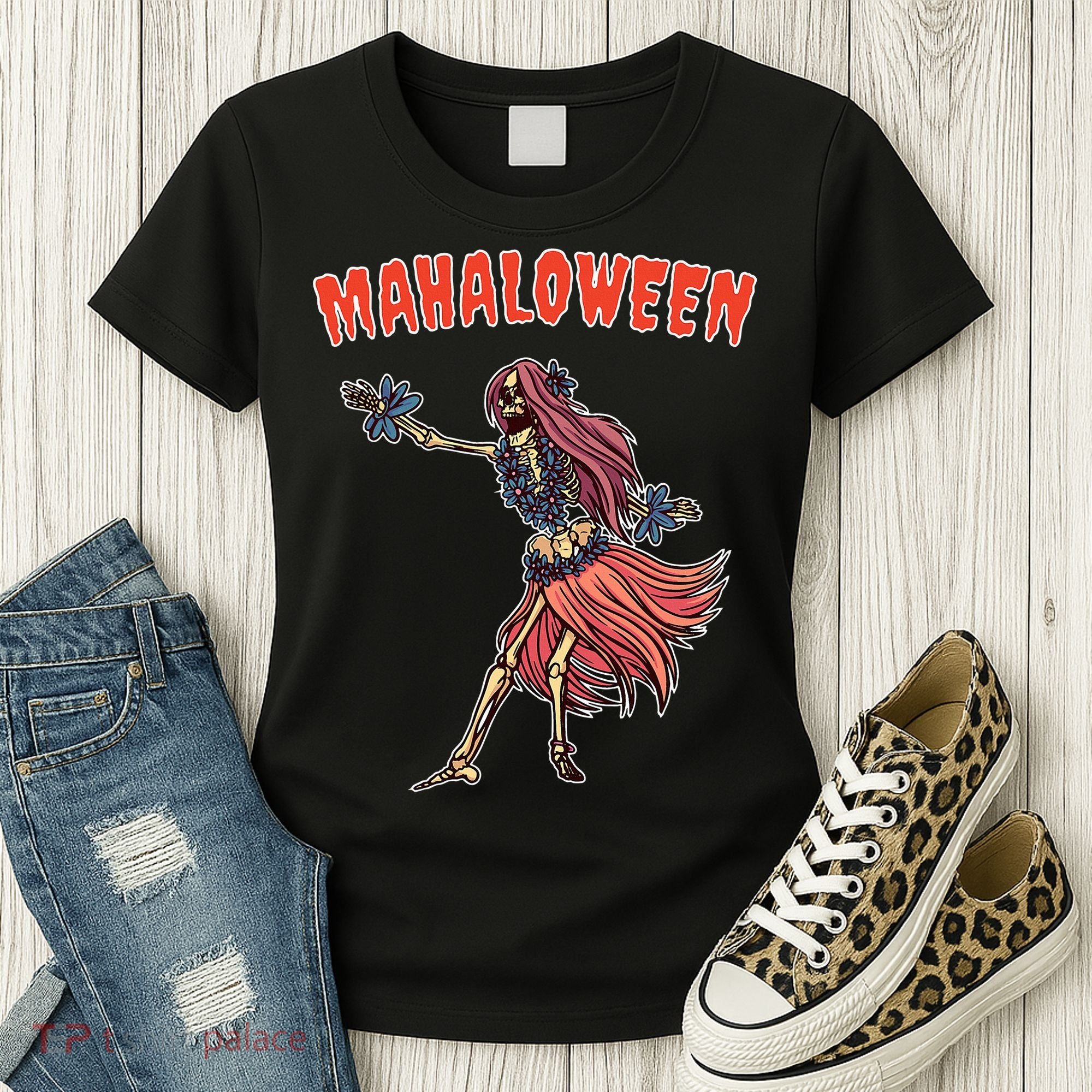 Tropical Halloween Party Mahaloween Hula Women's T-Shirt