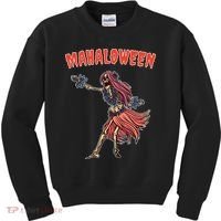 Tropical Halloween Party Mahaloween Hula Kids Sweatshirt thumb 0