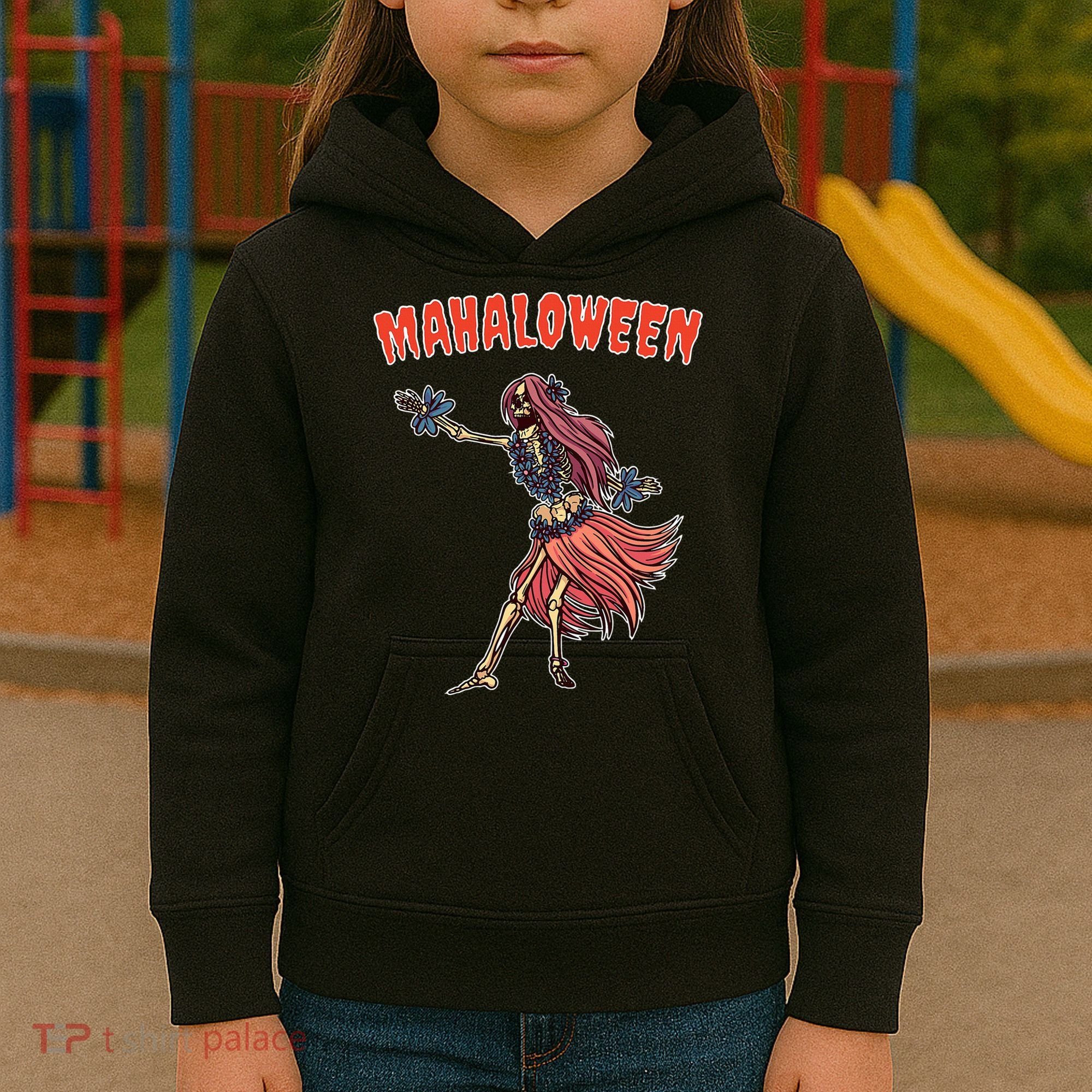 Tropical Halloween Party Mahaloween Hula Kids Hoodie