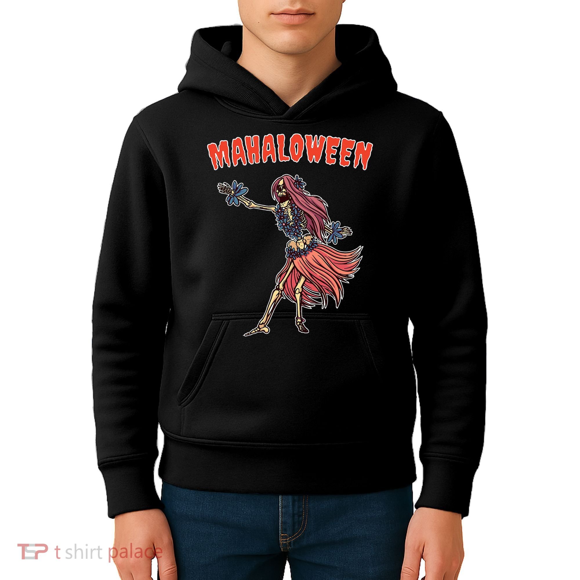 Tropical Halloween Party Mahaloween Hula Kids Hoodie