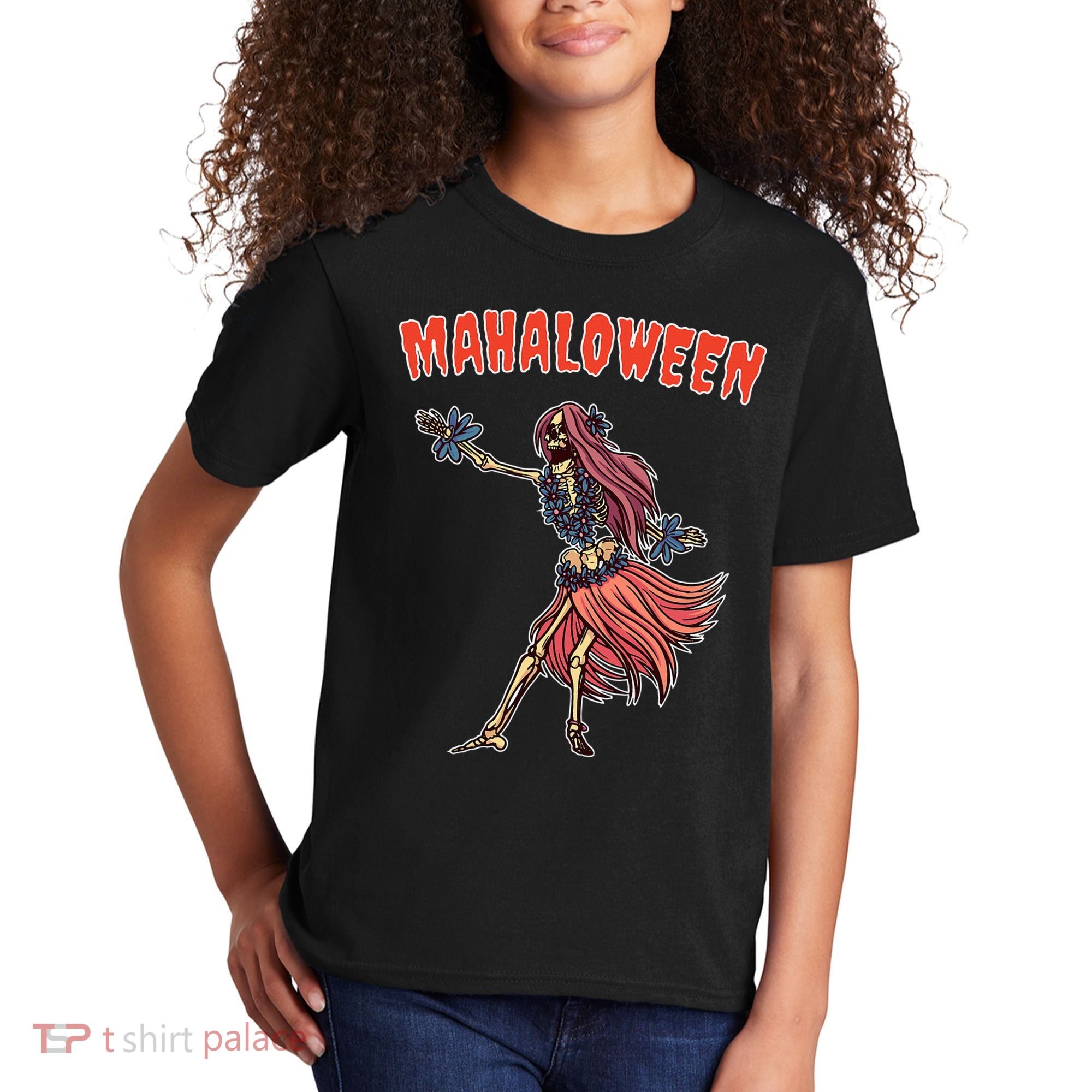Tropical Halloween Party Mahaloween Hula Kids T-Shirt