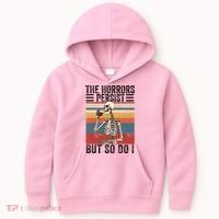 The Horrors Persist But So Do I Strength Resilience Kids Hoodie thumb 0