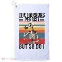 The Horrors Persist But So Do I Strength Resilience Golf Towel thumb 0
