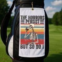 The Horrors Persist But So Do I Strength Resilience Golf Towel thumb 2