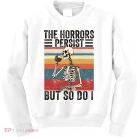 The Horrors Persist But So Do I Strength Resilience Kids Sweatshirt thumb 0