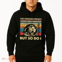 The Horrors Persist But So Do I Angry Opossum Possum Hoodie thumb 2