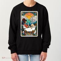 The High Priest.Ess Retro Cannabis Stoner Weed Tarot Card Women's Sweatshirt thumb 0