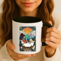 The High Priest.Ess Retro Cannabis Stoner Weed Tarot Card Coffee Mug thumb 3