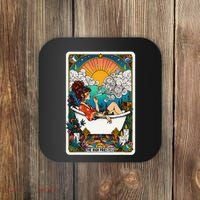 The High Priest.Ess Retro Cannabis Stoner Weed Tarot Card Coaster thumb 0
