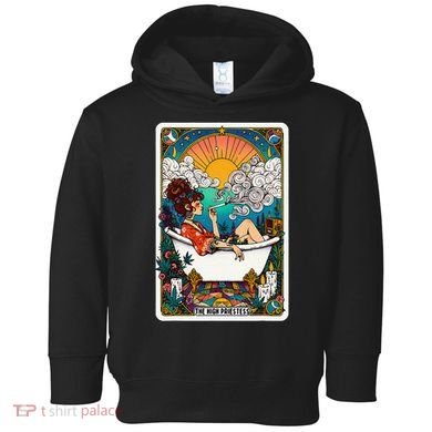 The High Priest.Ess Retro Cannabis Stoner Weed Tarot Card Toddler Hoodie