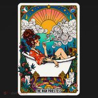 The High Priest.Ess Retro Cannabis Stoner Weed Tarot Card Toddler Hoodie thumb 2
