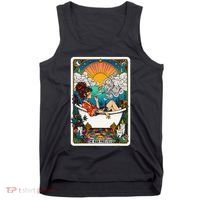 The High Priest.Ess Retro Cannabis Stoner Weed Tarot Card Tank Top thumb 0