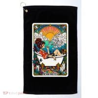 The High Priest.Ess Retro Cannabis Stoner Weed Tarot Card Golf Towel thumb 0