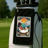 The High Priest.Ess Retro Cannabis Stoner Weed Tarot Card Golf Towel thumb 2