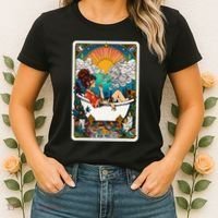 The High Priest.Ess Retro Cannabis Stoner Weed Tarot Card Women's T-Shirt thumb 2