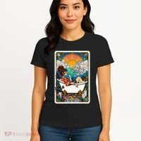The High Priest.Ess Retro Cannabis Stoner Weed Tarot Card Women's T-Shirt thumb 4