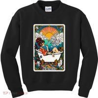 The High Priest.Ess Retro Cannabis Stoner Weed Tarot Card Kids Sweatshirt thumb 0